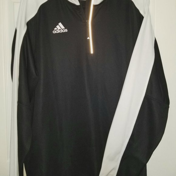 *Adidas Golf Sport Shirt Mens Large Black 1/4 Zip Long Sleeve Climalite Pullover - Picture 1 of 2